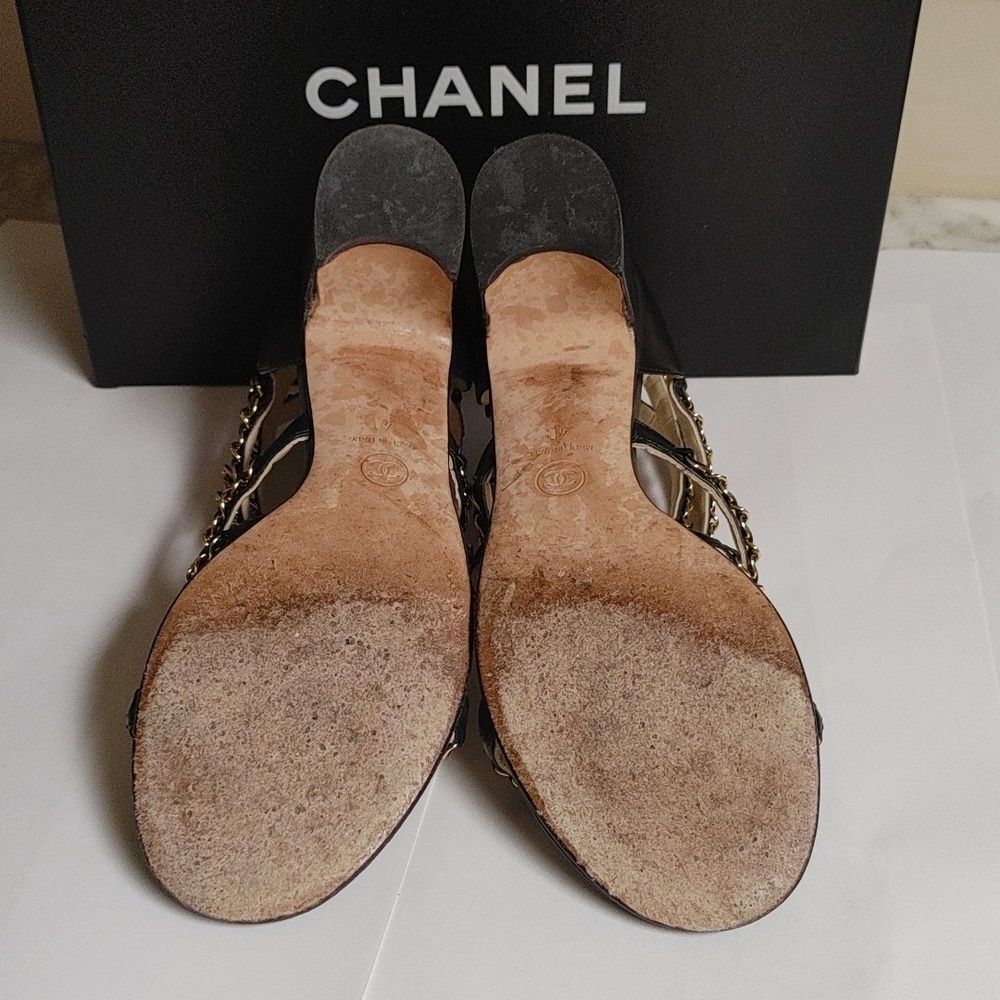 CHANEL Other Open Shoes Lambskin Black Size 40 - Picture 12 of 16